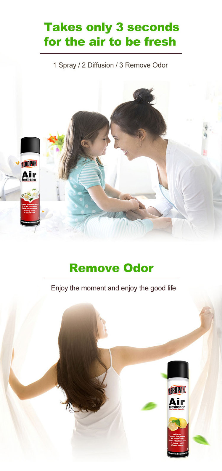 Aerosol Naturally Fragrance Home Deodorizer Jasmine Scents Air Freshener Spray