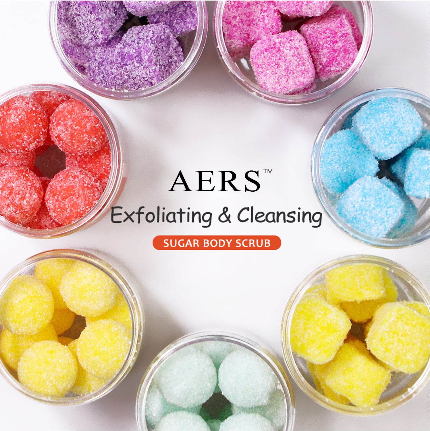 Customized private label OEM organic deep skin cleansing exfoliating whitening hands and feet body shea sugar scrub cubes