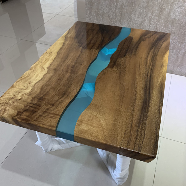 Soilid wood modern design epoxy counter top river table