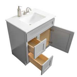 Modern solid wood white/grey shaker bathroom cabinet vanity