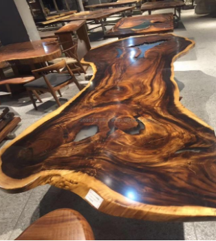 Soilid wood modern design epoxy counter top river table