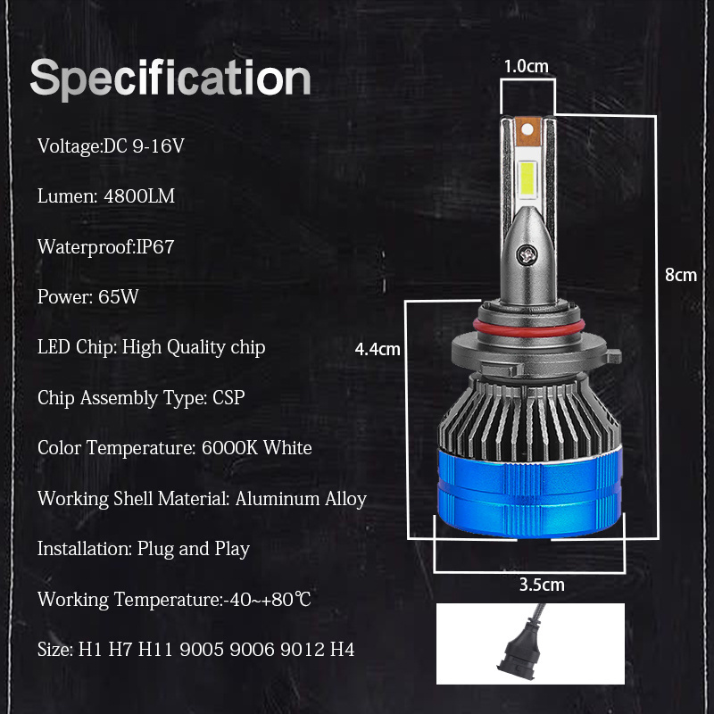 2022 AES P4 65W Led headlight bulb for car accessories auto lighting system car retrofit high power