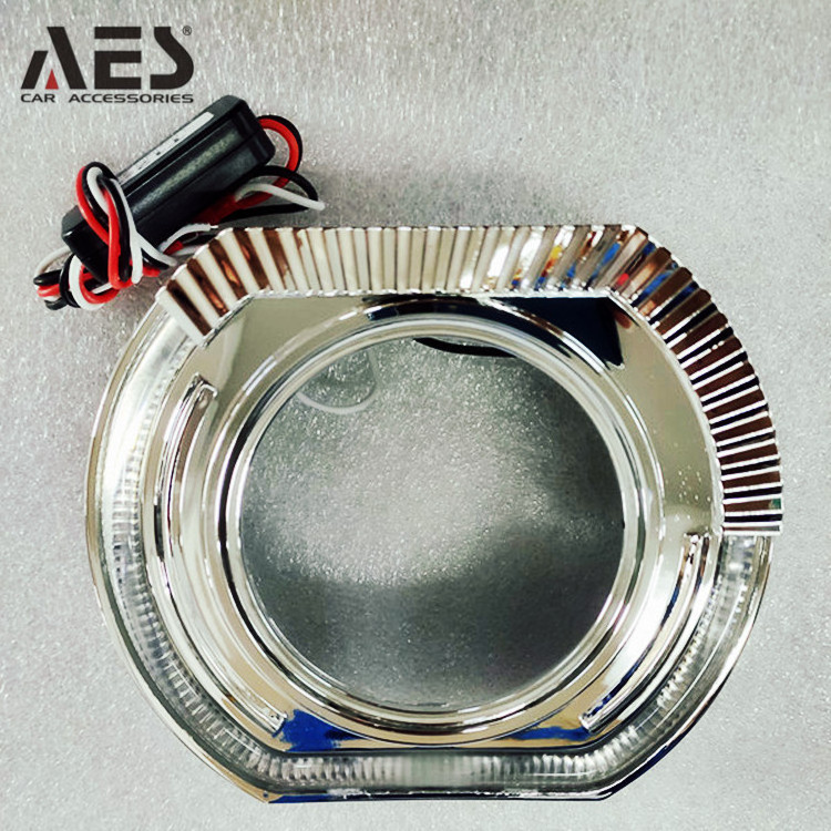 AES 3.0inch 2.5inch hid xenon bi led projector lens BM-W X-Sport LED Shroud With Halo ring LED Angel Eyes