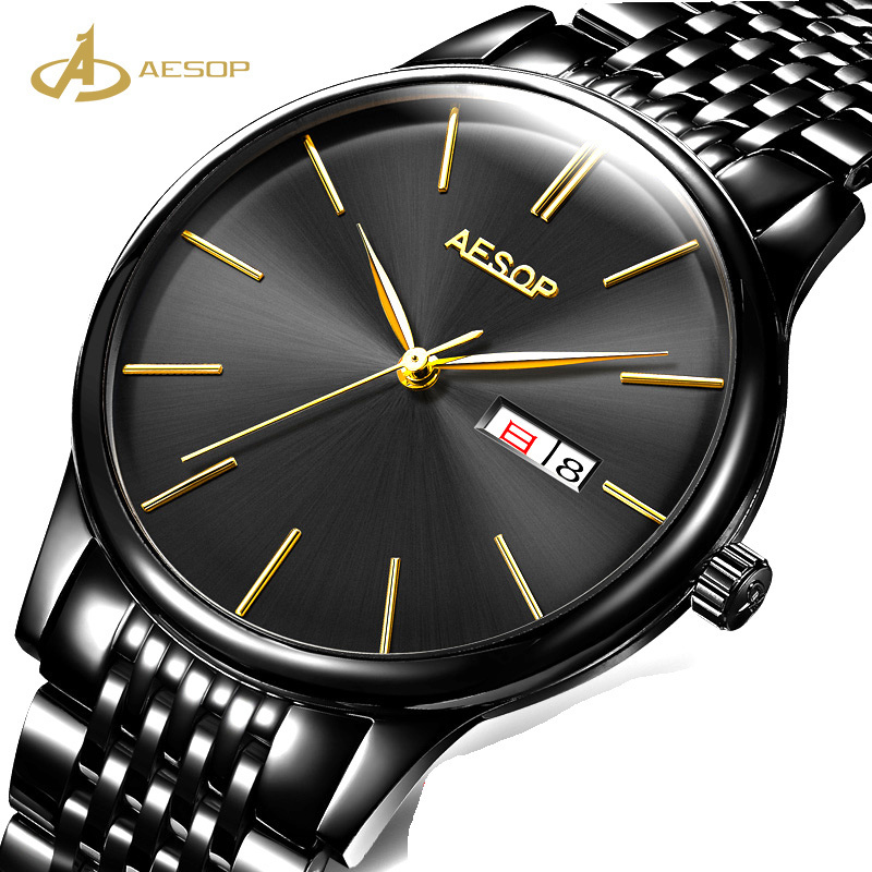 Quoted price for men waterproof automatic japan move luxury stainless steel back watch minimalist Aesop automatic watch