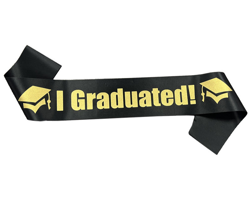 Sunmay custom Wholesale Party Birthday Decoration Supplies class of 2024 sashes customized I GRADUATED Party Sash