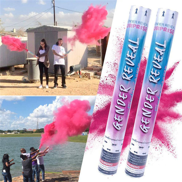 Hot Selling  Baby Shower Party Supplies Wedding Decoration Pink Blue Smoke Powder Gender Reveal Confetti Cannon