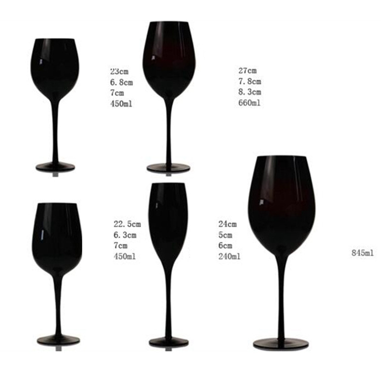 Creative black red wine glass hand-painted wine champagne goblet glasses