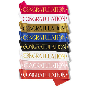 Sunmay custom Wholesale Party Birthday CONGRATULATION sashes class of 2023 customized I GRADUATED satin Sash