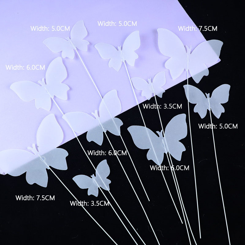 wholesale customized  Happy Anniversary Birthday Cake decoration insert metal  wedding butterfly   paper cake topper