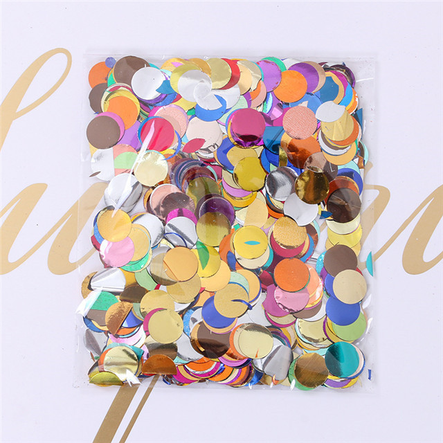 Round PET balloon sequins 20g 1.5cm confetti wave ball filling transparent balloon aluminum foil confetti