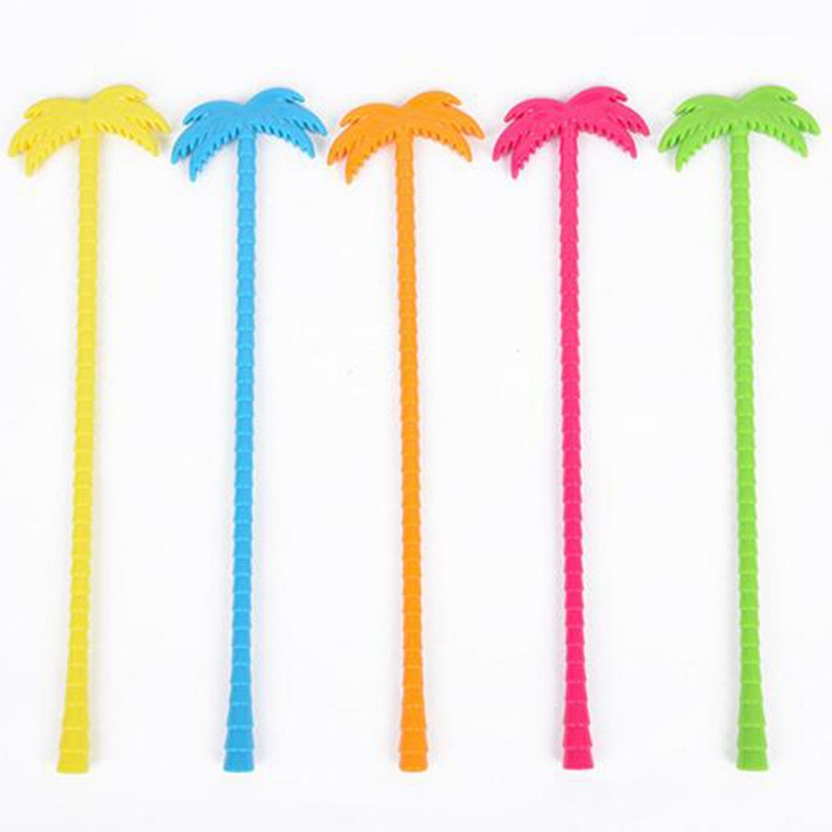 coconut tree palm Customized plastic cocktail stirrers and bar picks Swizzle Sticks