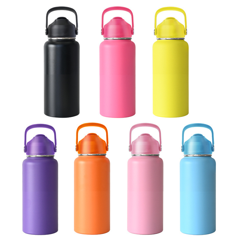 32oz Powder Coated Double Wall Insulated Stainless Steel Sport Vacuum Flask Gym Water Bottle With Custom Logo