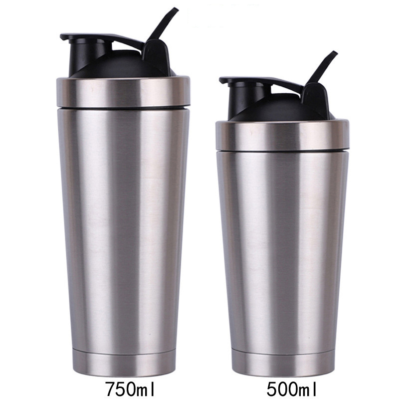 Custom logo bpa free 24oz insulated stainless steel workout protein shaker bottle