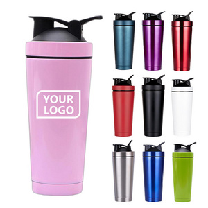 bpa free 24oz stainless steel fitness water bottles gym protein shakers cup with ball