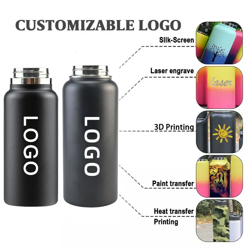 Custom Logo 32oz Insulated Stainless Steel 1L Water Jug Vacuum Flask ...