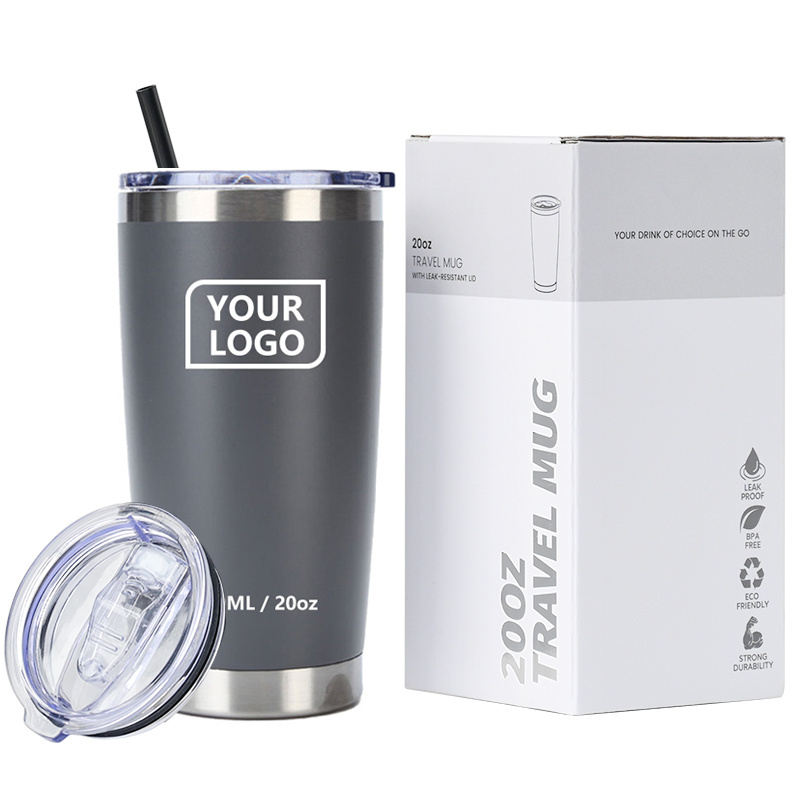 custom logo 20oz reusable water cup double walled stainless steel insulated vacuum coffee tumbler 20 oz travel mug