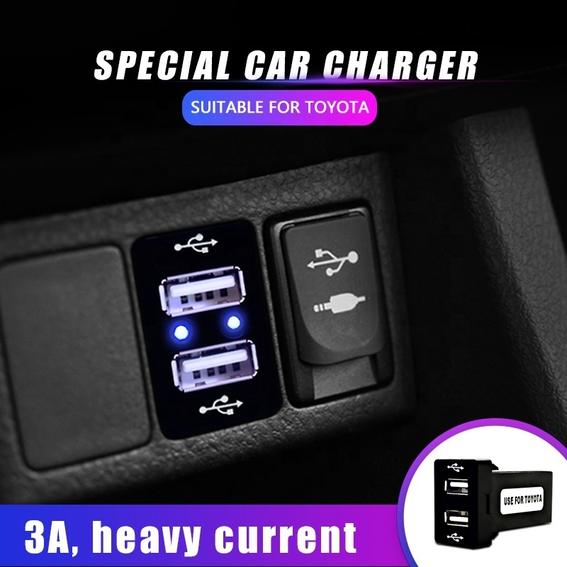 DC 12v dual USB Power Socket Waterproof socket Output 5V 3A 2 Port USB car usb charger for toyota