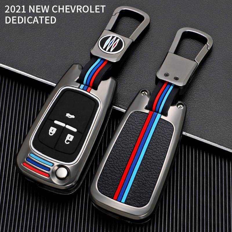 Silicone fold zinc alloy Key Case Fob 3 Button Shell Rubber Skin Car Key Cover fit for CHEVROLET car accessories