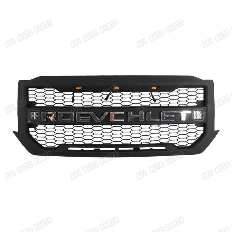 Pickup Truck Front Upper Grill W/O Side LED Lights mesh grille for Silverado 2016-2018