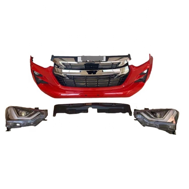 Car Body Kit Front Bumper With Headlight For Dmax 2016-2019 Upgrade to 2021