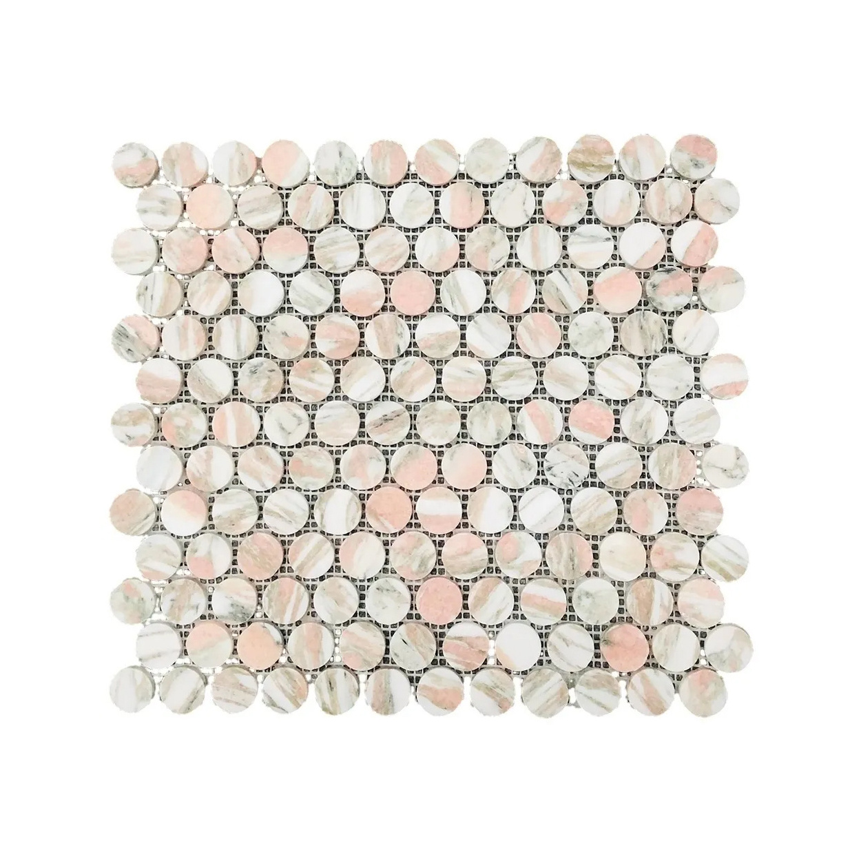 Top quality and good price Pink Mosaic tiles Custom penny round tiles