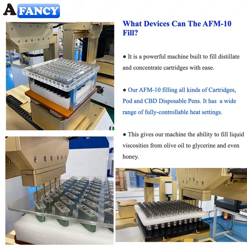 Afancy 1ml 2ml 5ml Automatic Cartridge Filling Machines Cart Filler Oil Cartridge Filling Machine trays