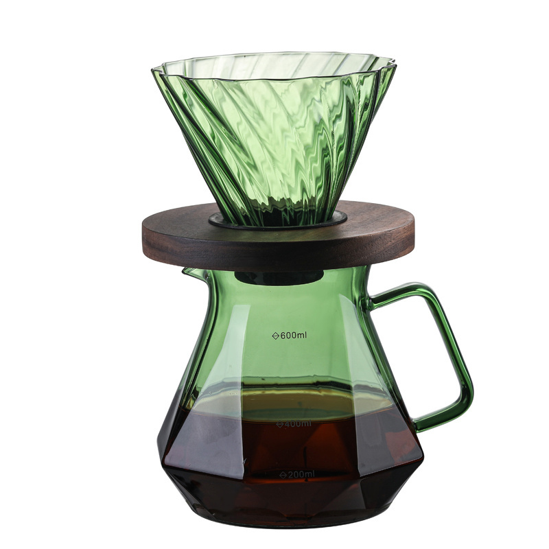 Coffee Tea Maker V Coffee Tea Pot Handmade Coffee Maker Set  Most Popular Heat Resistance Glass Diamond Shape Glass Normal