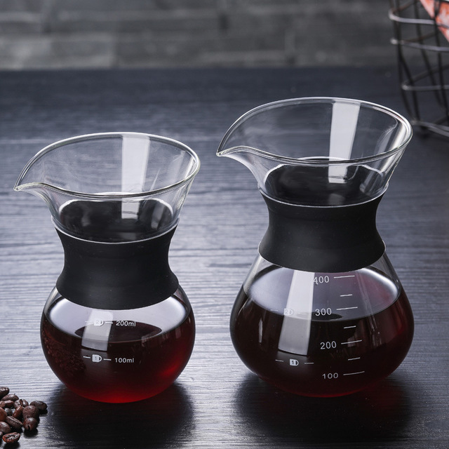 Coffee maker pot drip kettle 400ml High temperature resistant glass products coffee /tea pot set