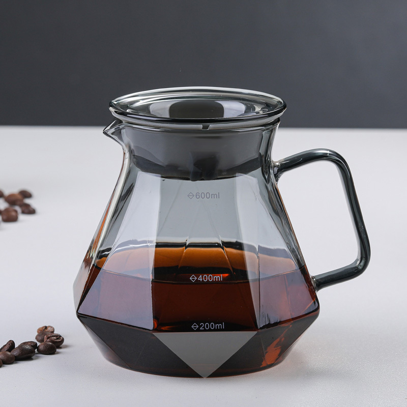 2022 Newest Wholesale Cold Brew Bottle 600ml 400ml Pour Over Coffee Maker Set Tea Pot Carafe Glass Pour-over Kettle Drinkware