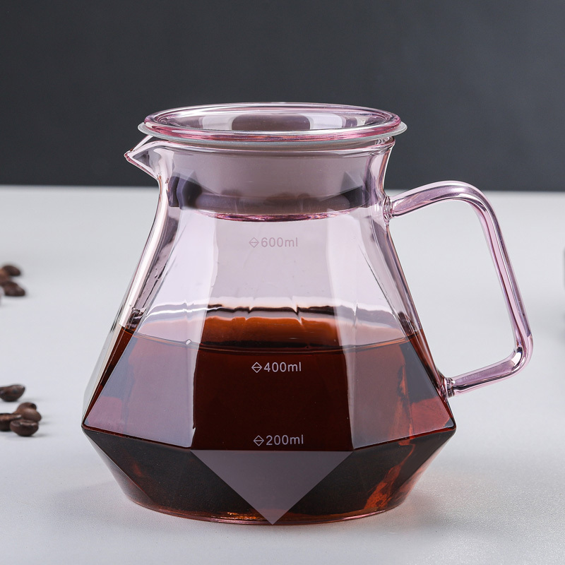 2022 Newest Wholesale Cold Brew Bottle 600ml 400ml Pour Over Coffee Maker Set Tea Pot Carafe Glass Pour-over Kettle Drinkware