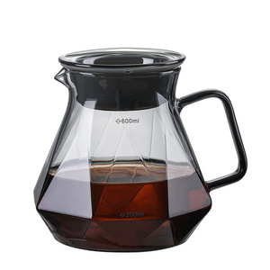 2022 Newest Wholesale Cold Brew Bottle 600ml 400ml Pour Over Coffee Maker Set Tea Pot Carafe Glass Pour-over Kettle Drinkware