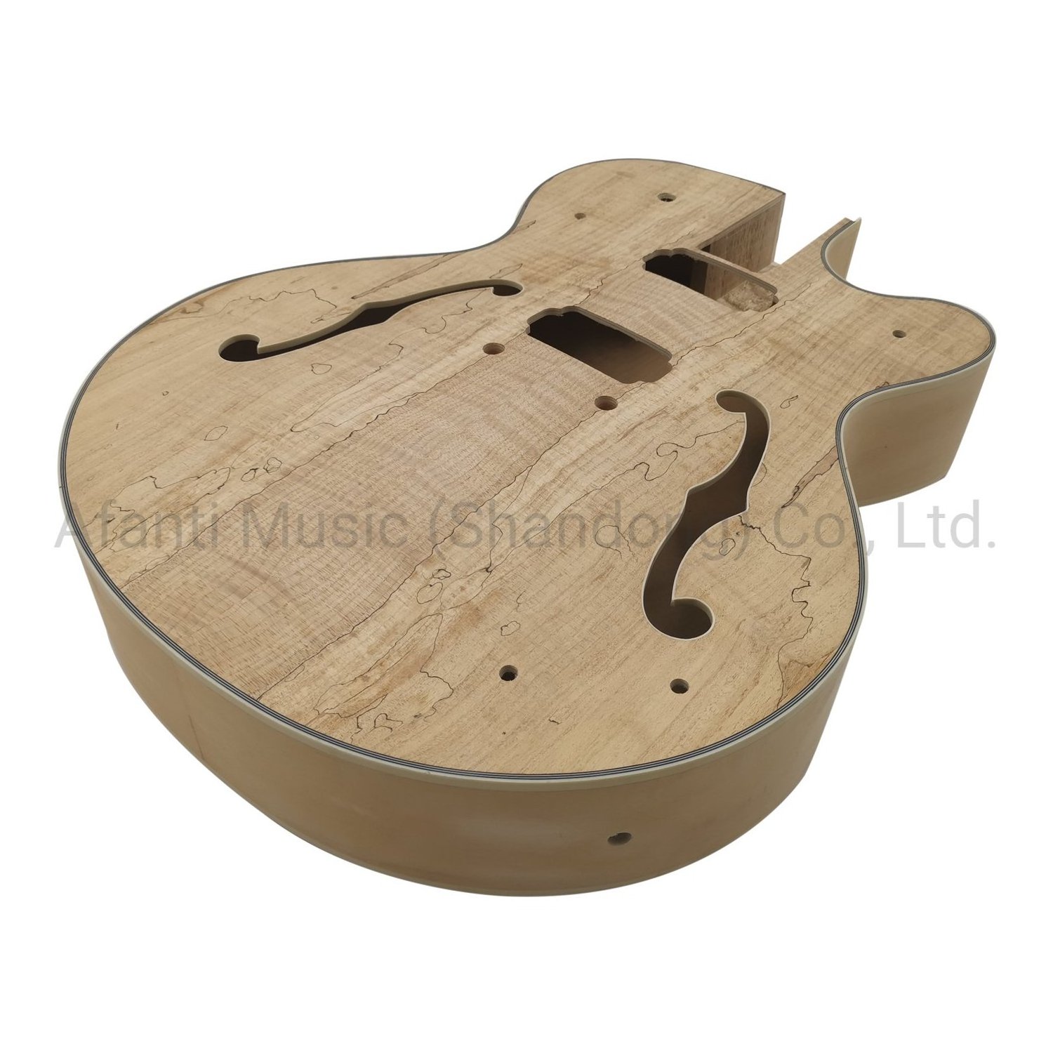 Hollow Body Spalted Maple Veneer unfinished Electric Guitar Kit