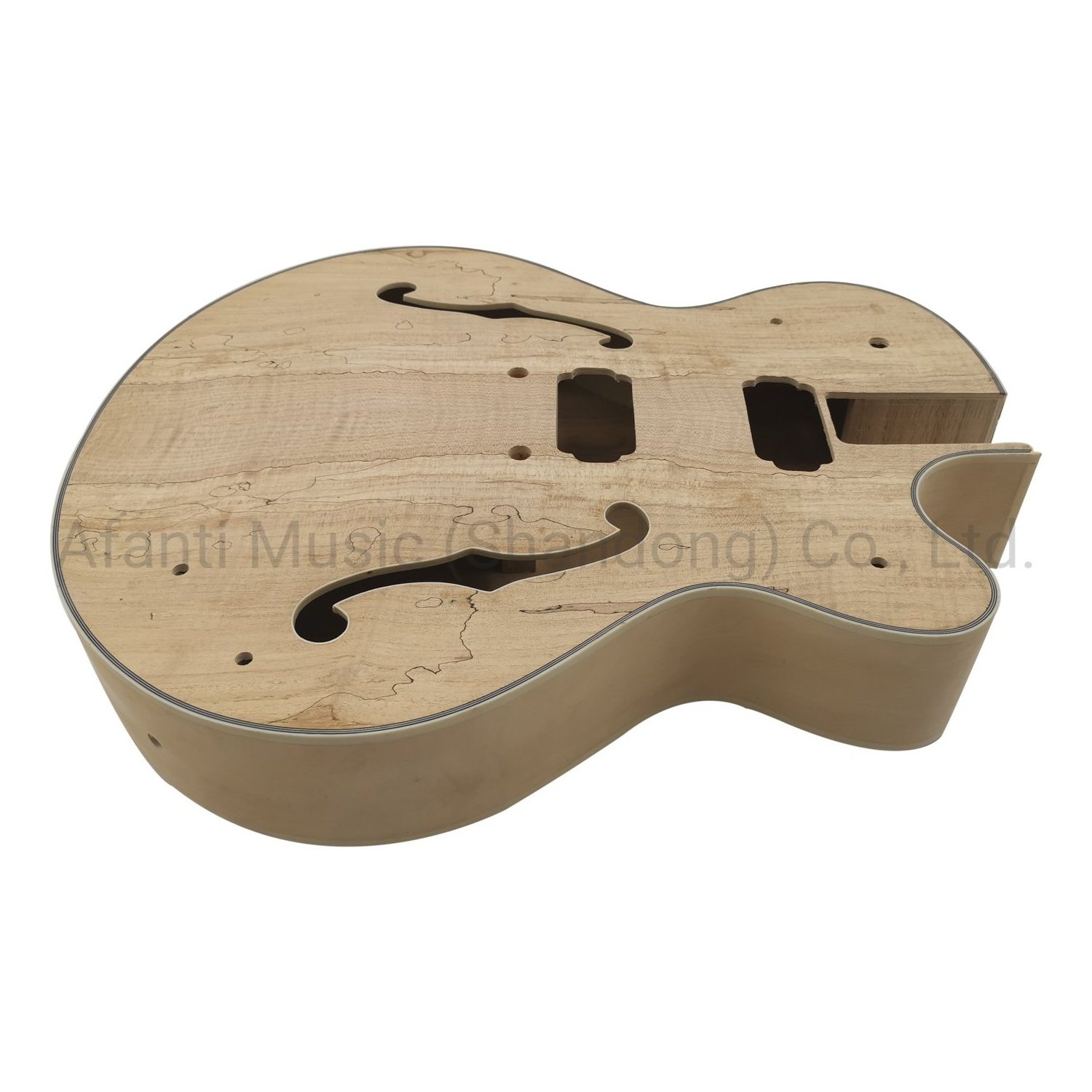 Hollow Body Spalted Maple Veneer unfinished Electric Guitar Kit