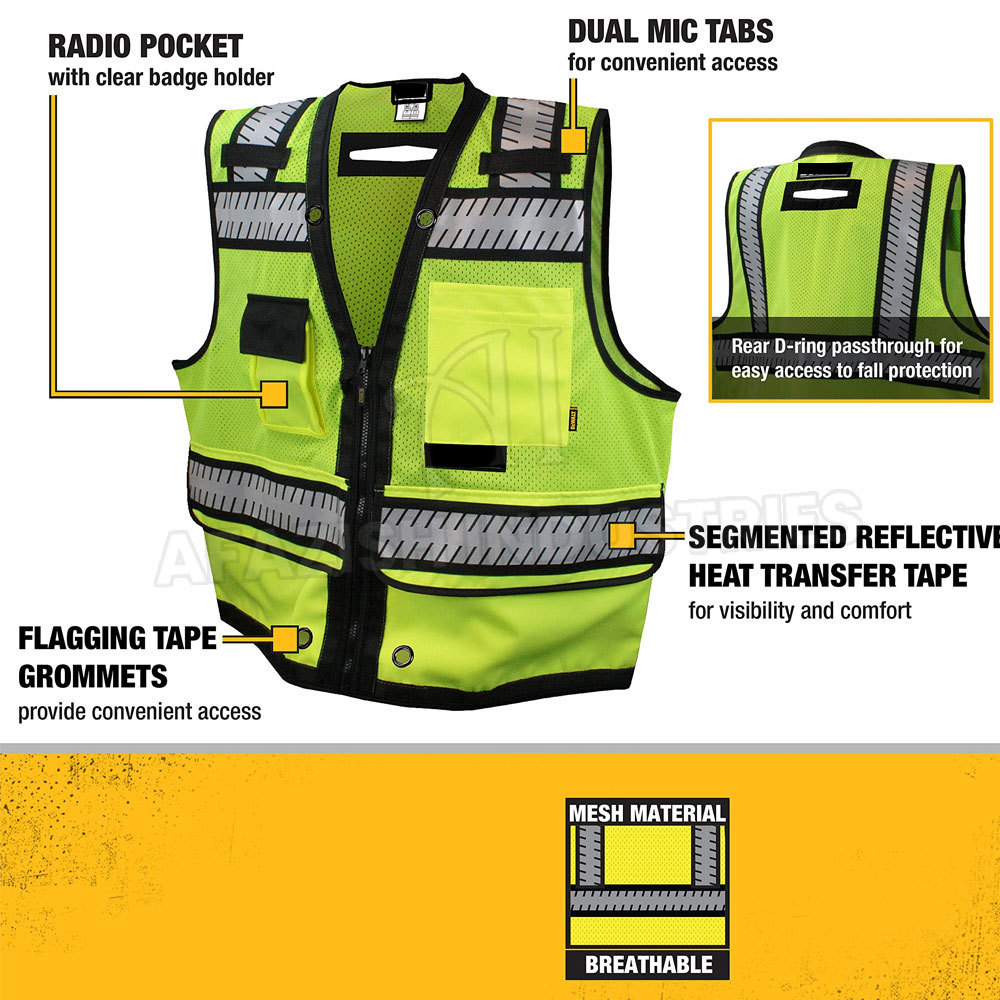 New Design Unisex Safety Vest High Visibility Reflective Vest  Customized Safety Vest For Men