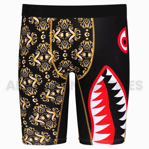 Long Boxer Man Brand Cartoon Print Panties Hip Hop Tight Boxing Shorts Men Quick Dry Mens  shorts