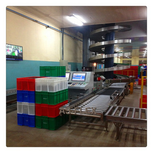 Roller Conveyor System for Cartons, Turning Roller Conveyor with Powered Roller Conveyor for the palletized