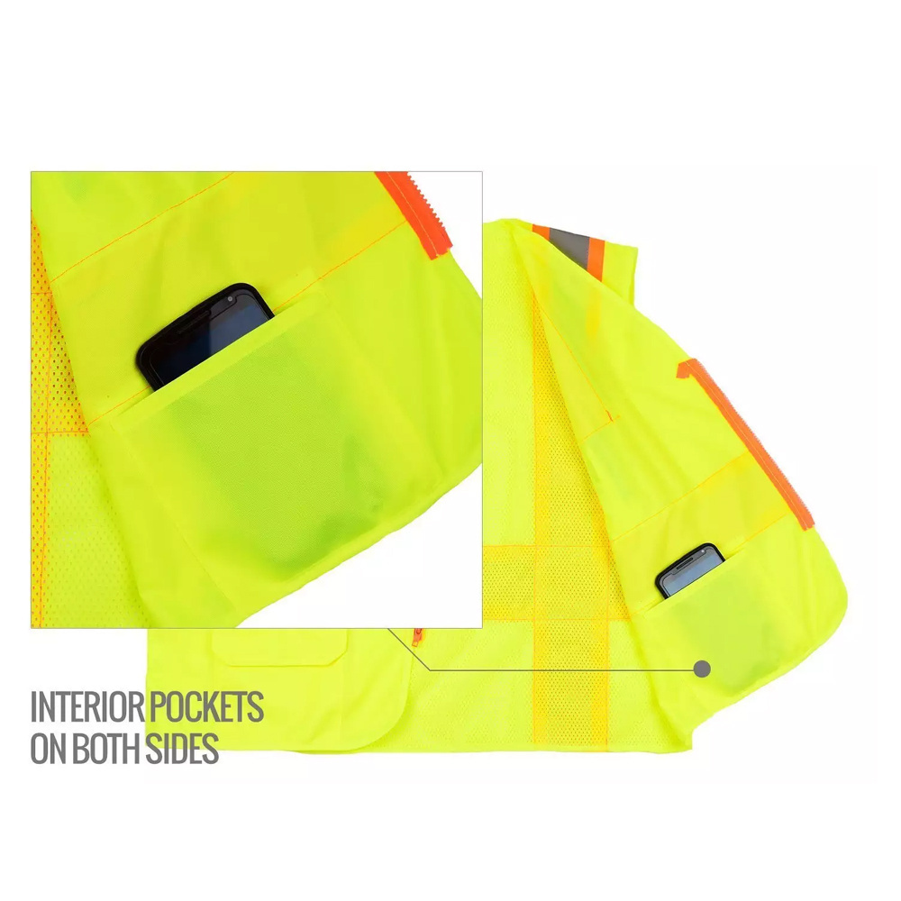 Wholesale Safety Waterproof and Breathable Work Vest Men's Workwear Reflective Safety Working Vest plus size