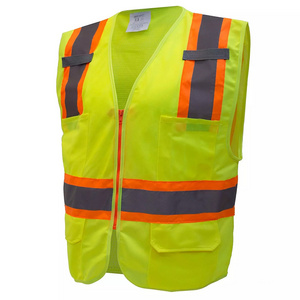 Wholesale Safety Waterproof and Breathable Work Vest Men's Workwear Reflective Safety Working Vest plus size