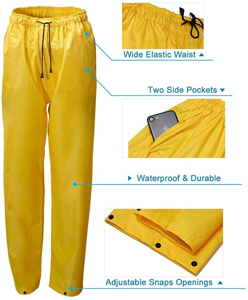 OEM High Quality Rain Pvc Rain suit /Yellow Water Proof Heavy Duty Rain Coat and pant / wholesale rain coat and pantlow price