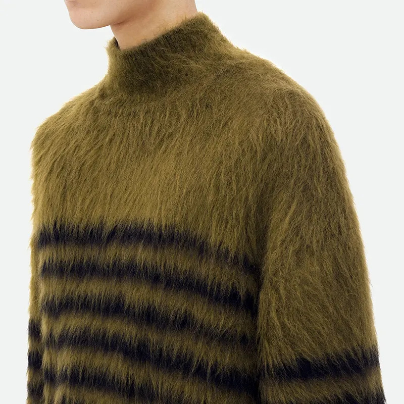 Hot sale Luxury heavy mohair and wool jumper angora knitted sweater for men