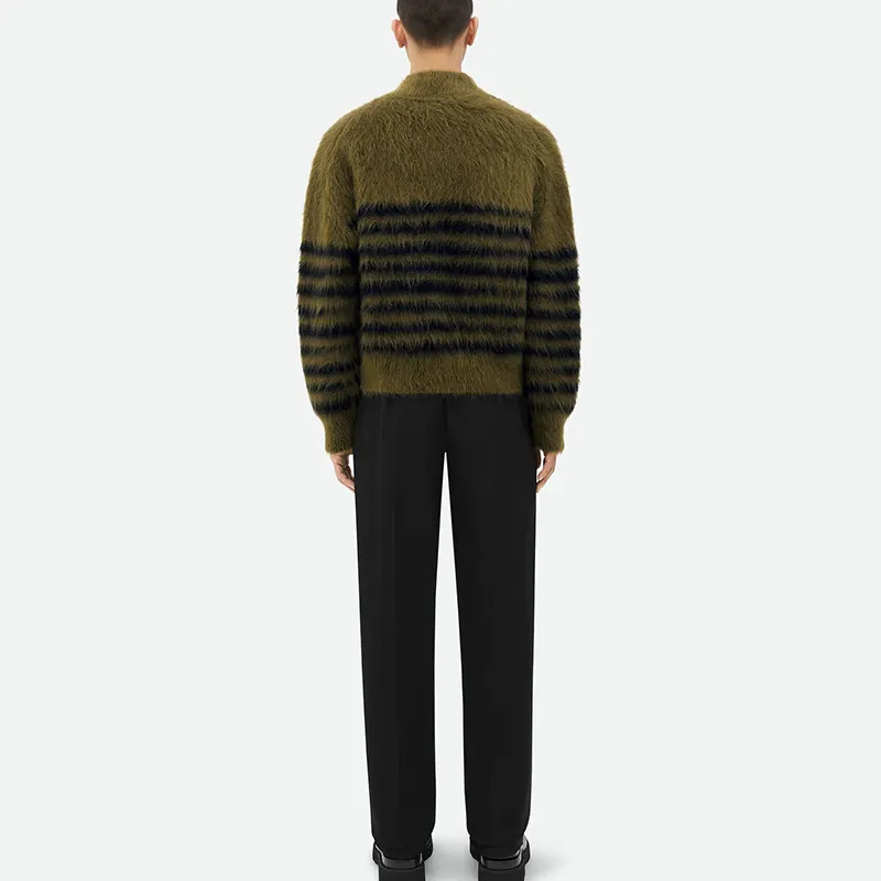 Hot sale Luxury heavy mohair and wool jumper angora knitted sweater for men