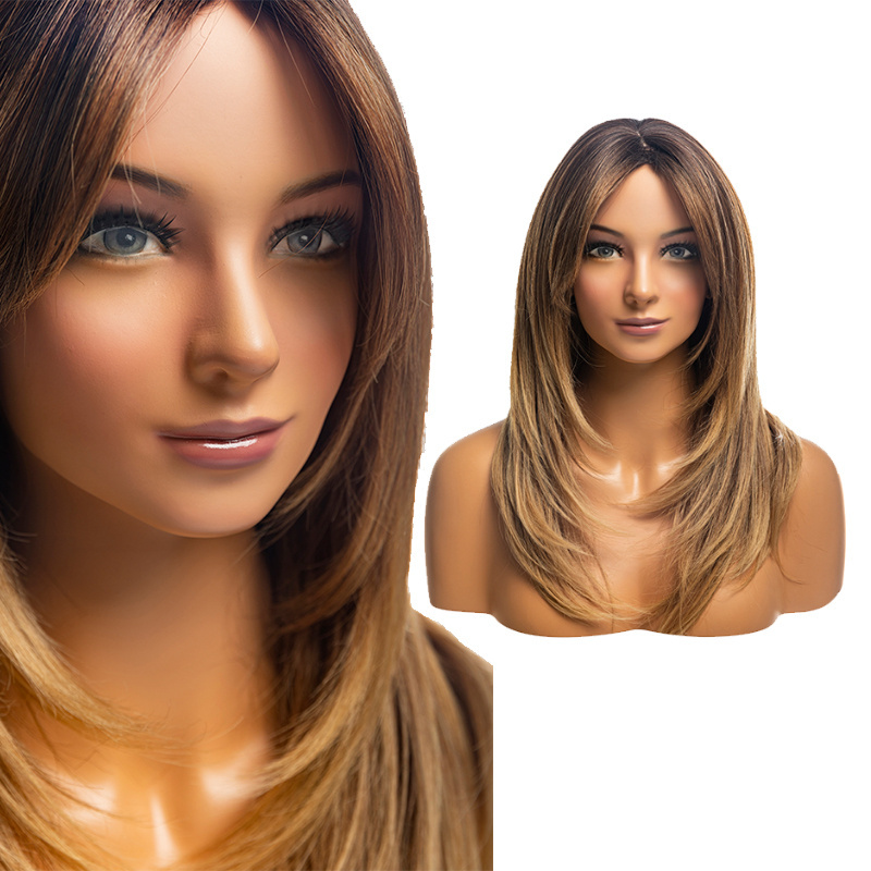 H19 Window display female head mannequin fiberglass head with shoulder for hair display