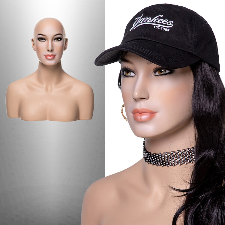 Christina-B Fashion Wigs Display Heads Stand Realistic Face Heads Mannequin Female Head