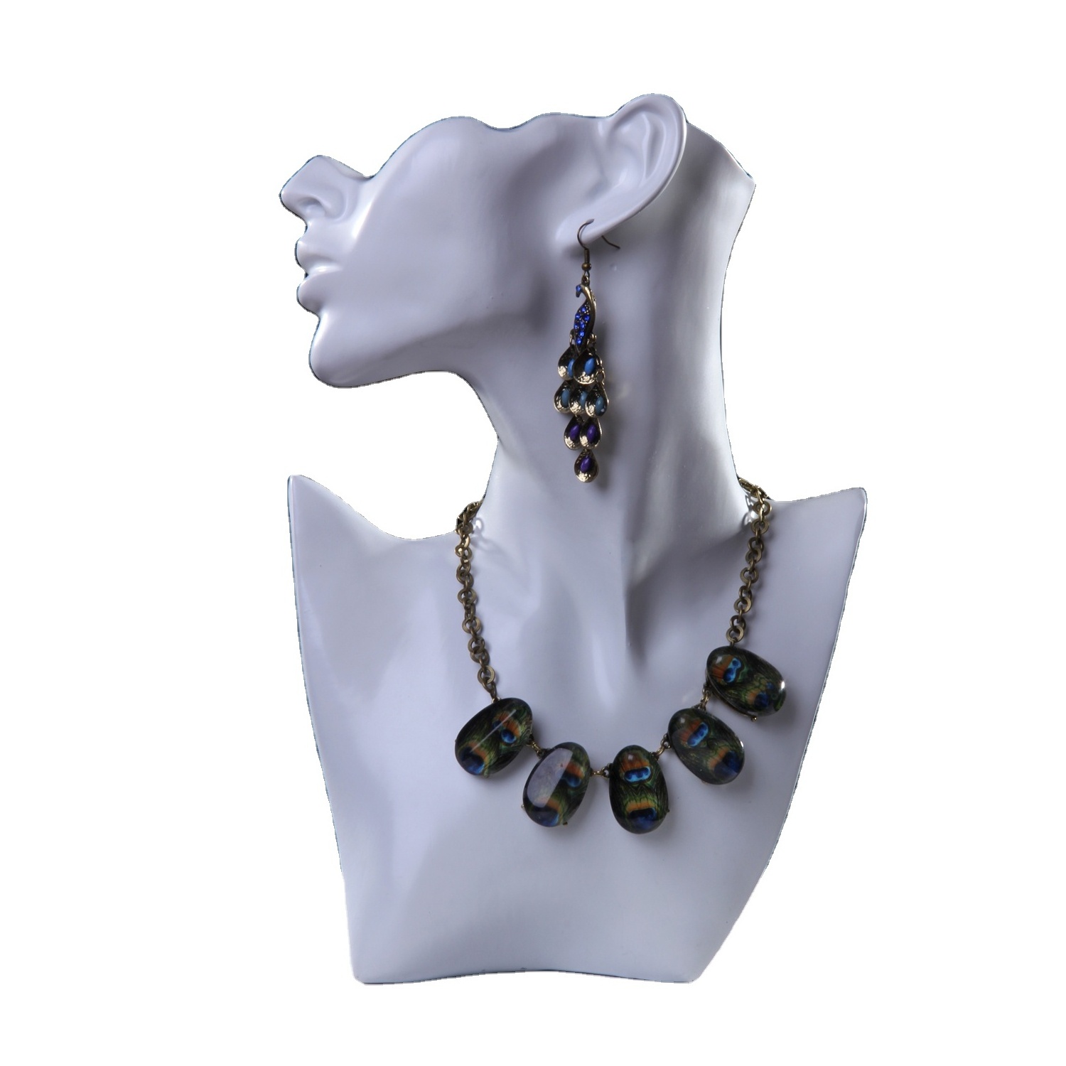 Bust Mannequin Wear Earrings Necklace Display Torso Female Plastic Bust mannequin H1080