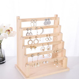 BJ21039  Wholesale cheap price jewelry stand wooden earring holder new design professional luxury wood stand mannequins doll for sale