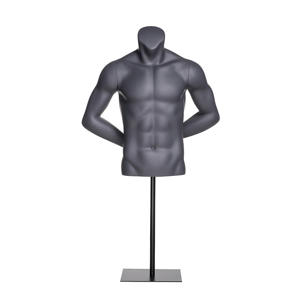 Male torso mannequin arms back headless half body man torso NI-7