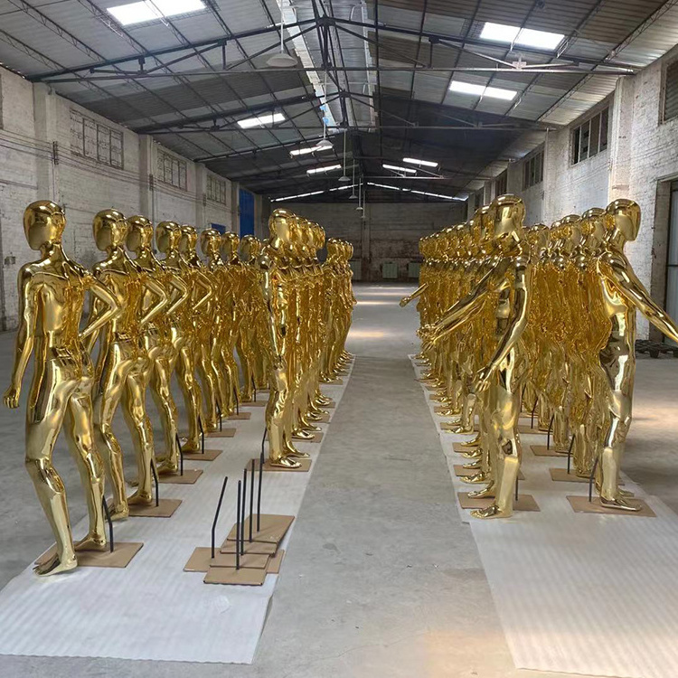 Beautiful Full Body Golden Chrome Mannequins Dummy Colorful Female Gold Mannequin