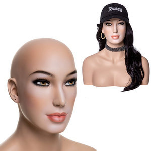 Christina-B Fashion Wigs Display Heads Stand Realistic Face Heads Mannequin Female Head