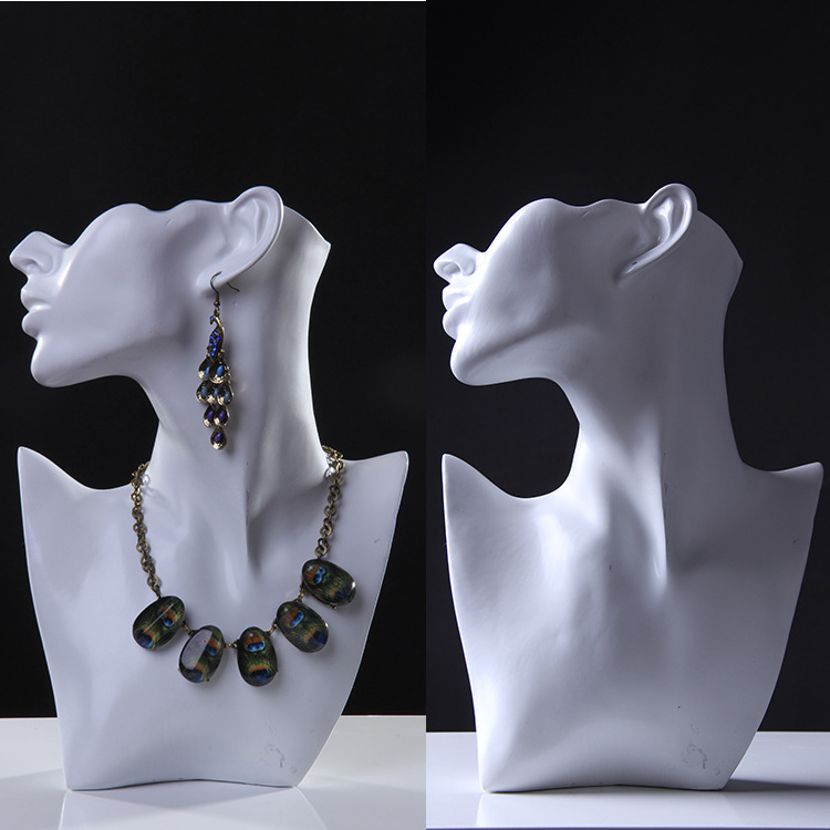 Bust Mannequin Wear Earrings Necklace Display Torso Female Plastic Bust mannequin H1080