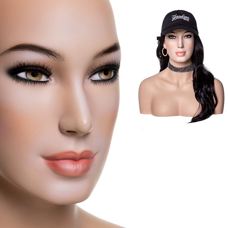 Christina-B Fashion Wigs Display Heads Stand Realistic Face Heads Mannequin Female Head